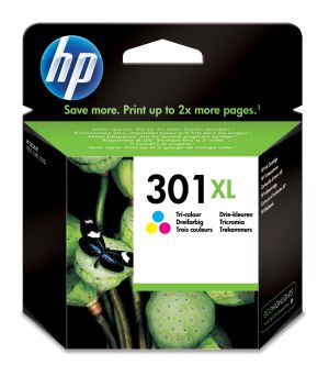 HP Cartucho de tinta original 301XL de alta capacidad Tri-color