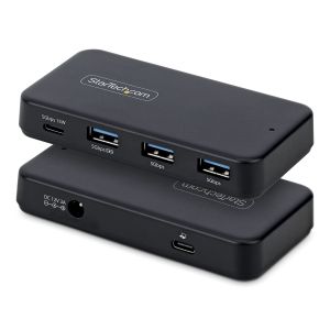StarTech.com Hub USB-C y Tipo A de 4 Puertos - Ladrón USB de 5Gbps - Autoalimentado - Con Cable Host Tipo C y USB-A - 1x USB-C y 3x USB-A (1x BC 1.2) - Adaptador de Corriente de 36W - Mac/Windows