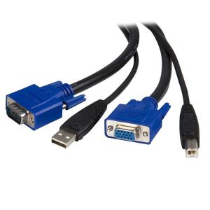 StarTech.com Cable KVM de 1,8m Todo en Uno VGA USB A USB B HD15 - 6ft Pies 2 en 1
