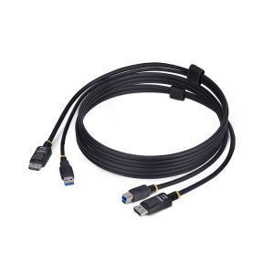 StarTech.com Cable KVM DisplayPort y USB 3.0 5Gbps de 1,8m - 4K 60Hz - Cable Combo DP 1.2 y USB para Switch Conmutador KVM