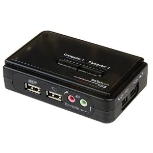 StarTech.com Juego de Conmutador KVM de 2 puertos con todo incluido - USB - Audio y Vídeo VGA