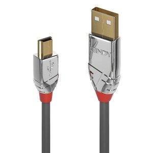 Lindy 36631 cable USB USB 2.0 1 m USB A Mini-USB B Gris
