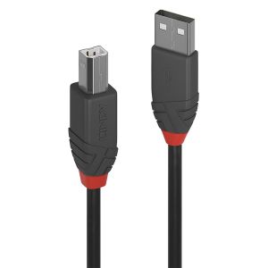 Lindy 36677 cable USB USB 2.0 10 m USB A USB B Negro, Gris, Rojo