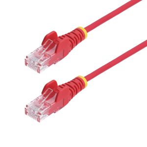 StarTech.com Cable de Red Ethernet CAT6 Delgado sin Enganches Rojo de 50cm - Cable RJ45 Snagless Slim 28AWG - Alambre de Cobre Puro - PoE 100W - con Alivios de Tensión - LSZH - Probado con Fluke