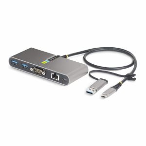 StarTech.com Hub Ladrón USB-C de 2 Puertos USB-A de 5Gbps con Red RJ45 Ethernet Gigabit y Puerto Serie DB9 RS232 FTDI - Concentrador USB - Entrega de Alimentación PD de 100W de Paso