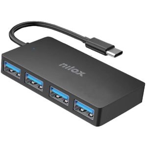 Nilox HUB sobremesa de aluminio con 7 puertos USB 2.0