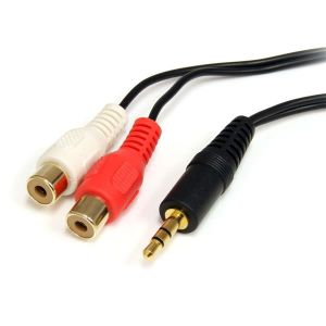 StarTech.com 6ft 3.5mm - 2x RCA cable de audio 1,8 m 3,5mm 2 x RCA Negro