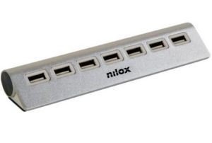 Nilox HUB sobremesa de aluminio con 7 puertos USB 2.0