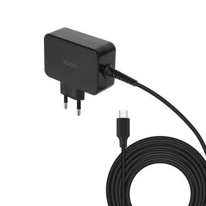 TooQ Cargador de portátil GAN USB-C PD 45W, Negro