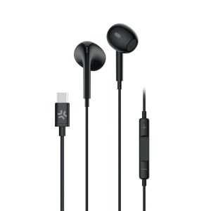 Celly UP1300TYPECBK auricular y casco Auriculares Alámbrico Dentro de oído Llamadas/Música USB Tipo C Negro