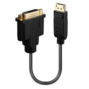Lindy 41004 adaptador de cable de vídeo 0,15 m DisplayPort DVI-D Negro