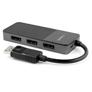 StarTech.com Adaptador de 3 Puertos Multimonitor - Divisor Splitter de Vídeo DisplayPort 1.4 a 3 Salidas DisplayPort - para 4K Doble o Triple - Hub Concentrador Ladrón MST para varios Monitores - para Windows y Linux