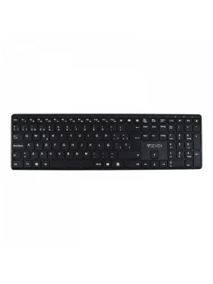 V7 Teclado Bluetooth KW550ESBT de 2,4 GHz, modo dual, QWERTY español: negro