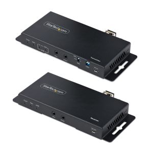 StarTech.com Juego Extensor de HDMI 4K por Fibra - 4K a 60Hz hasta 1km (Monomodo) o 330m (Multimodo) - Fibra Óptica LC - HDR - HDCP - Alargador de Audio/RS232/IR - Receptor Transmisor