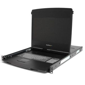 StarTech.com Consola con Rieles Dobles de 1U y Pantalla Ancha de 17 Pulgadas de 1080p para Rack