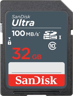 SanDisk Ultra 32GB SDHC Mem Card 100MB/s memoria flash UHS-I Clase 10