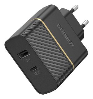 OtterBox EU Wall Charger 30W - USB-C 18W + USB-A 12W USB-PD, negro