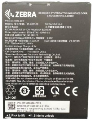 Zebra BTRY-ET401-10INC-01 accesorio o pieza de recambio para tableta Batería