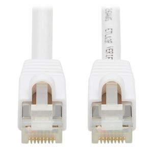 Tripp Lite N262AB-003-WH Cable Ethernet S/FTP Antibacteriano Snagless Certificado Cat6a 10G (RJ45 M/M), PoE, Blanco, 0.91 m [3 pies]