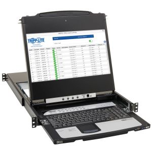 Tripp Lite B030-DP16-17DIP Consola KVM NetDirector de 16 Puertos DisplayPort con LCD de 17", Acceso Remoto IP, Riel Doble, Instalación en 1U de Rack