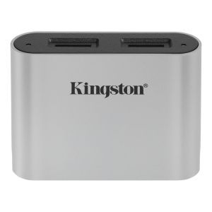 Kingston Technology Workflow microSD Reader lector de tarjeta USB 3.2 Gen 1 (3.1 Gen 1) Type-C Negro, Plata