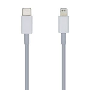 AISENS Cable USB 2.0 USB-С A Lightning PD 2A, Lightning/M-USB-С/M, Blanco, 20cm