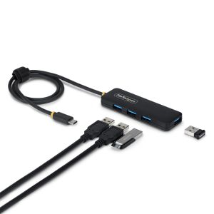 StarTech.com Hub USB-C de 4 Puertos A - 5 Gbps - Ladrón USB Alimentado por el Bus - Concentrador Tipo C a 4 Puertos A - Plástico PCR - Cable de 61cm - Hub Universal Serial Bus para Portátil
