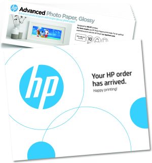 HP Papel fotográfico Advanced, brillante, 65 libras, 4 x 12 pulgadas (101 x 305 mm), 10 hojas