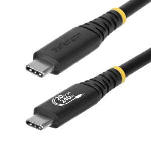 StarTech.com Cable USB4 2m - Cable USB-C Certificado USB-IF - 20Gbps - PD 240W EPR - 4K120 - DP 1.4 - Cable USB Tipo C - Recubrimiento de TPE - Negro