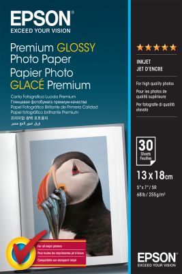 Epson Premium Glossy Photo Paper - 13x18cm - 30 Hojas