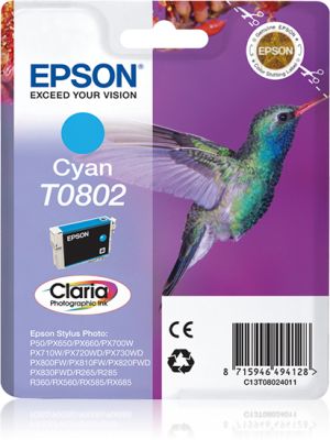 Epson Hummingbird Cartucho T0802 cian (etiqueta RF)