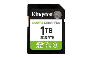 Kingston Technology 1 TB SDXC Canvas Select Plus Gen3 150 MB/s C10 UHS-I U3 V30