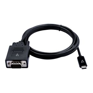 V7 V7UCVGA-2M VGA (D-Sub) USB Tipo C Negro