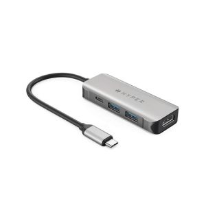 HYPER HD41-GL hub de interfaz USB 2.0 Type-C Negro, Gris