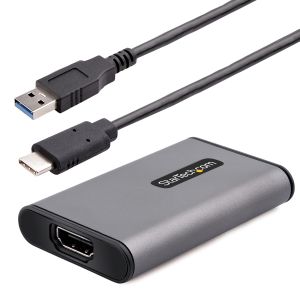 StarTech.com Tarjeta de Captura de Vídeo USB 3.0 HDMI Externa, Adaptador Capturadora de Vídeo HDMI 4K 30Hz, UVC, Transmisión en Directo, Streaming, Grabador de Pantalla, Win/Mac