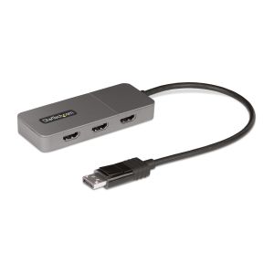 StarTech.com Hub MST de 3 Puertos - Multiplicador Divisor DisplayPort a 3 Puertos HDMI 4K60Hz - Adaptador Gráfico DP 1.4 Multimonitor - Cable de 30cm - Alimentado por USB - Solo Windows
