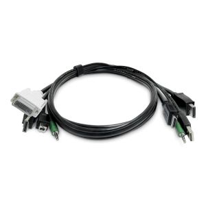 StarTech.com Cable KVM HDMI/DP a DVI/DP de 1,8m - HDMI y DisplayPort a DVI y DP - para Dos Pantallas - USB 2.0 - Audio de 3,5mm - Cable Combo Universal para Switches KVM - TAA