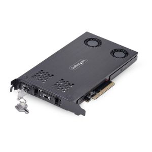 StarTech.com Tarjeta Rack Móvil de 2 Bahías para SSD NVMe M.2 a PCIe x8 - Requiere Bifurcación - Bahías de Intercambio en Caliente - Instalación sin Herramientas