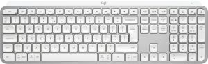 Logitech MX Keys S teclado Universal RF Wireless + Bluetooth QWERTY Internacional de EE.UU. Aluminio, Blanco