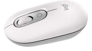 Logitech POP Mouse, ratón inalámbrico Bluetooth compacto y portátil con botones programables y clics discretos, tecnología Easy-Switch para alternar hasta 3 dispositivos, portátil, tablet, PC: Blanco