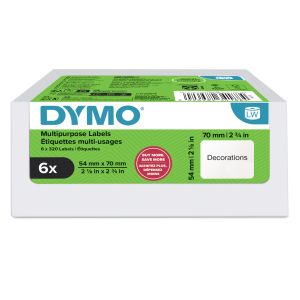 DYMO LW etiquetas auténticas multiusos | 54 mm × 70 mm | 6 rollos de 320 etiquetas con reverso fácil de retirar (1.920 unidades) | autoadhesivas | para etiquetadoras LabelWriter
