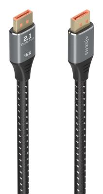 AISENS Cable DisplayPort V2.1 16K@60Hz 80 Gbps, DP/M-DP/M, Negro, 1.0m