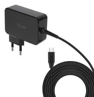 TooQ Cargador de portátil GAN USB-C PD 100W, Negro