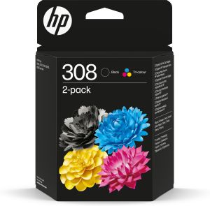 HP Paquete de 2 Cartuchos de Tinta Original 308 negra/tricolor