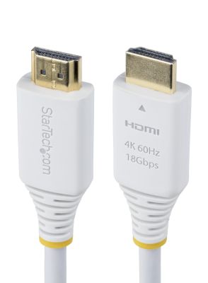 StarTech.com Cable HDMI Premium Certificado Alta Velocidad de 3m - Cable HDMI UHD - 4K 60Hz/1440p 144Hz - HDR10/HDCP 2.2/ARC - 18Gb - Cable HDMI 2.0 - Recubrimiento de TPE - Blanco