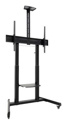TooQ “AQUILES” Soporte de Suelo con Ruedas con Regulación de Altura para Pantallas 60"-100", Negro