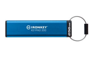 Kingston Technology IronKey Keypad 200 unidad flash USB 256 GB USB tipo A 3.2 Gen 1 (3.1 Gen 1) Azul