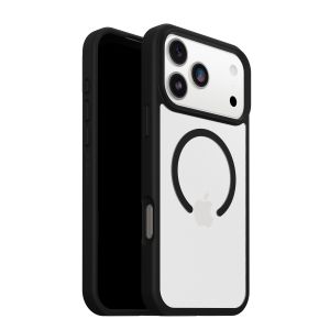 OtterBox React MagSafe Series para Apple iPhone 17 Pro Max, negro Crystal, transparente/negro