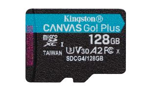 Kingston Technology 128GB microSDXC Canvas Go Plus Gen4 200R A2 U3 Paquete individual sin ADP