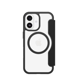 OtterBox React Folio MagSafe Series para Apple iPhone 17, negro Crystal, transparente/negro